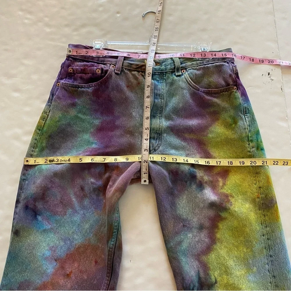 Vintage Levi’s Jeans Waist Size 30 31 Levis 501 Tie Dye VTG 90s Button Fly Multi - Picture 10 of 15